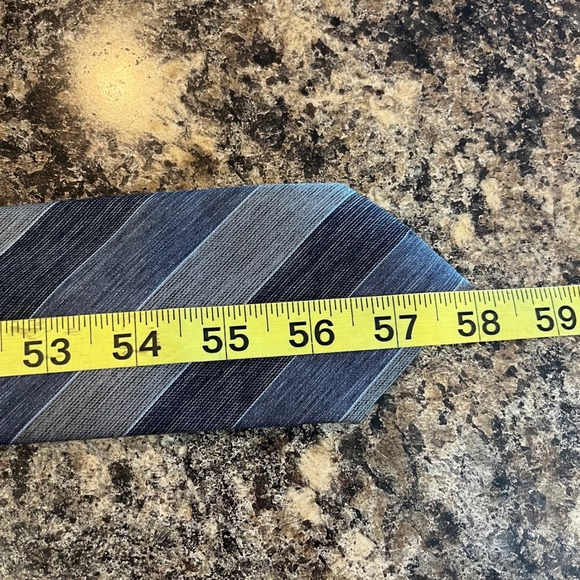 Givenchy VINTAGE Gentlemen Paris Striped Imported Necktie Blue Gray Men Classic - Picture 8 of 8